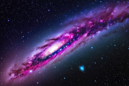 A mesmerizingly colorful galaxy, perfect for your designs related to astronomy.の素材