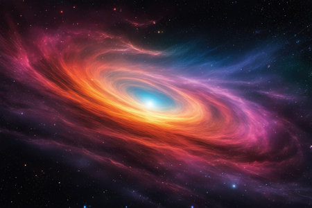 A mesmerizingly colorful galaxy, perfect for your designs related to astronomy.の素材