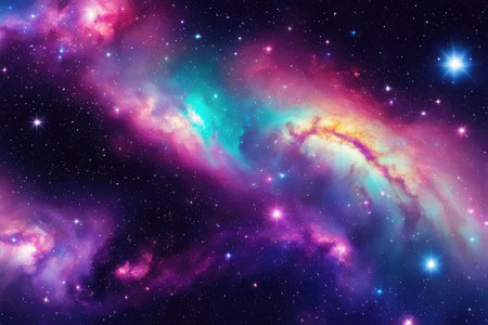 A mesmerizingly colorful galaxy, perfect for your designs related to astronomy.の素材