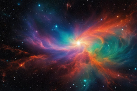 A mesmerizingly colorful galaxy, perfect for your designs related to astronomy.の素材