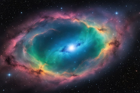 A mesmerizingly colorful galaxy, perfect for your designs related to astronomy.の素材