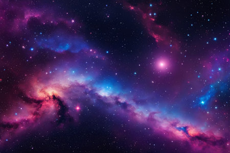 A mesmerizingly colorful galaxy, perfect for your designs related to astronomy.の素材