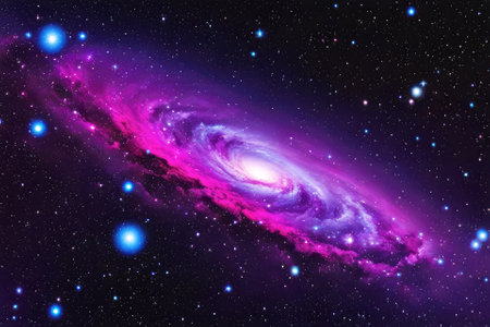 A mesmerizingly colorful galaxy, perfect for your designs related to astronomy.の素材