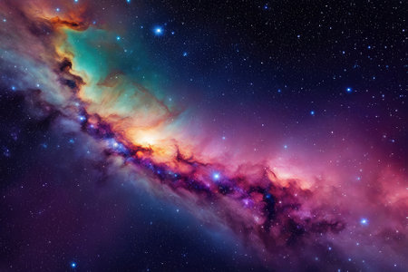 A mesmerizingly colorful galaxy, perfect for your designs related to astronomy.の素材