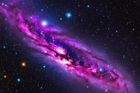 A mesmerizingly colorful galaxy, perfect for your designs related to astronomy.の素材