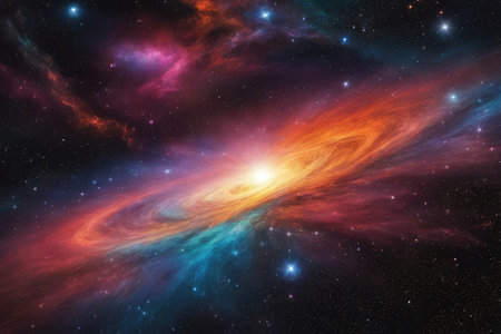 A mesmerizingly colorful galaxy, perfect for your designs related to astronomy.の素材