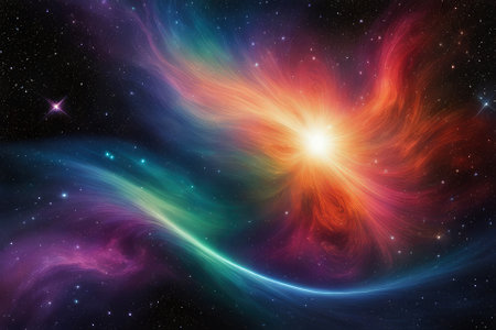 A mesmerizingly colorful galaxy, perfect for your designs related to astronomy.の素材
