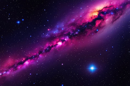 A mesmerizingly colorful galaxy, perfect for your designs related to astronomy.の素材