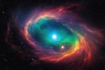 A mesmerizingly colorful galaxy, perfect for your designs related to astronomy.の素材