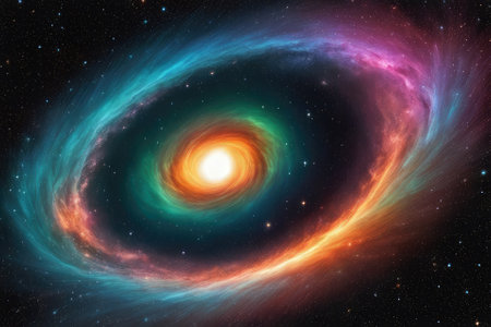 A mesmerizingly colorful galaxy, perfect for your designs related to astronomy.の素材