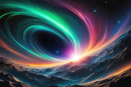 A mesmerizingly colorful galaxy, perfect for your designs related to astronomy.の素材