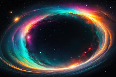 A mesmerizingly colorful galaxy, perfect for your designs related to astronomy.の素材