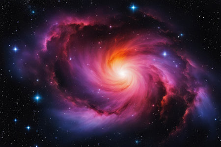 A mesmerizingly colorful galaxy, perfect for your designs related to astronomy.の素材