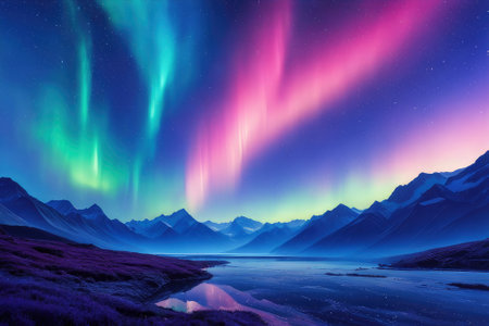 A mesmerizingly colorful galaxy, perfect for your designs related to astronomy.の素材