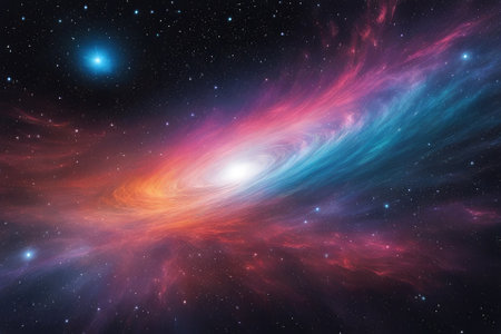 A mesmerizingly colorful galaxy, perfect for your designs related to astronomy.の素材