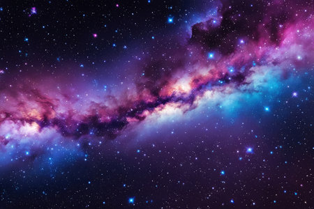 A mesmerizingly colorful galaxy, perfect for your designs related to astronomy.の素材
