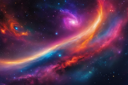 A mesmerizingly colorful galaxy, perfect for your designs related to astronomy.の素材