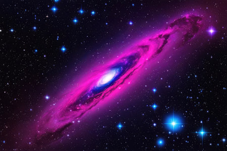 A mesmerizingly colorful galaxy, perfect for your designs related to astronomy.の素材