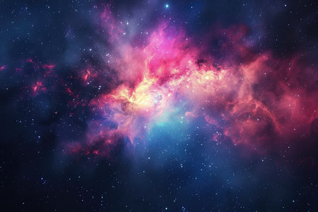 A mesmerizingly colorful galaxy, perfect for your designs related to astronomy.の素材