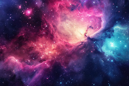 A mesmerizingly colorful galaxy, perfect for your designs related to astronomy.の素材