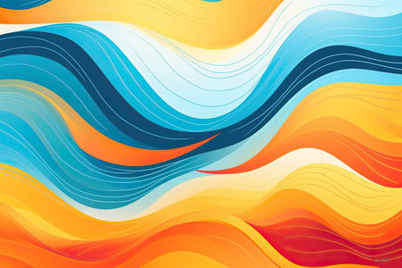 Abstract wavy background. Colorful waves.の素材