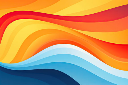 Abstract colorful background with wavy lines.の素材