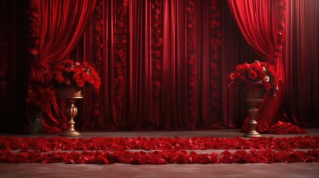 This picture is very suitable for wedding backgrounds for your creative projects with a red color ambiance.の素材