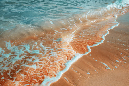 Gentle waves washing over the sandy beach.の素材