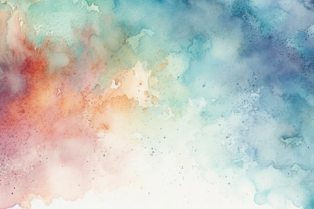 Abstract watercolor painting with vibrant colors and fluid textures creates a sense of movement and energy.の素材