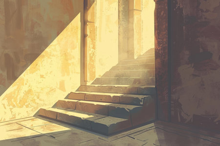 simple and clean backdrop, vintage gaame concept art, highly detailed, illustration in the style of Atey Ghailan and Greg Rutkowski and daniel f gerhartz, copy space --no person, people, human, animals, cable, birds --ar 3:2 Job ID: 1356960f-d3ed-4302-a7a4-d57e706a907dの素材