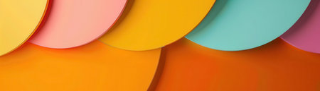 An abstract image featuring a pattern of curved shapes in vibrant colors.の素材