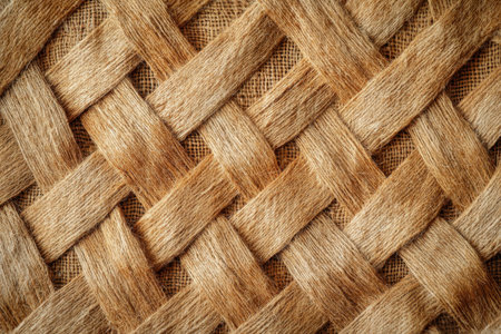 The image showcases the intricate detail of a woven natural fiber, highlighting its texture and pattern.の素材