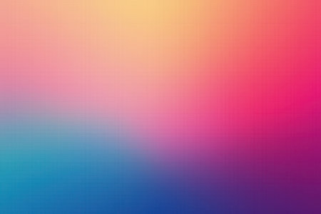 A digitally created abstract background with a gradient transitioning from blue to purple, pink, and yellow, featuring a barely perceptible grid pattern.の素材