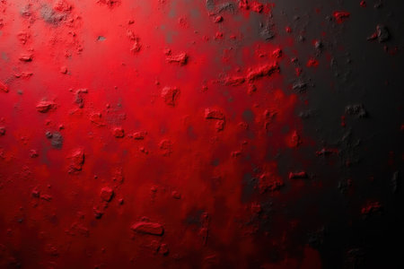 An abstract image featuring a textured surface painted with red and black.の素材