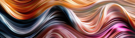 Abstract swirling patterns in vibrant colors creating a dynamic and flowing backgroundの素材