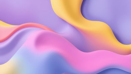 The image showcases a visually appealing abstract design featuring soft pastel waves in a flowing pattern.の写真素材