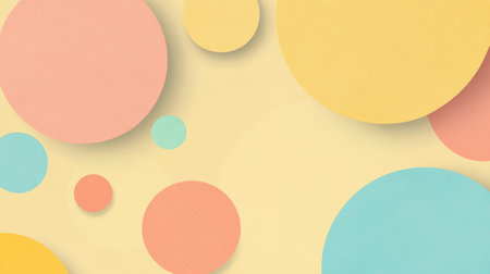 An abstract design featuring pastel colored circles.の素材