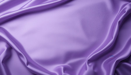 Close-up view of a vibrant purple satin fabric, displaying its rich texture and graceful folds.の素材