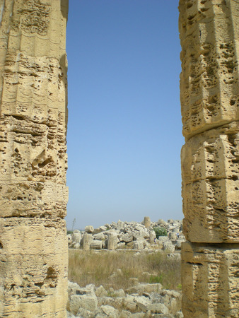 Ancient Greek temple in Selinunte in Sicily, Italy の写真素材