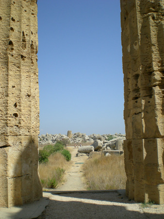Ancient Greek temple in Selinunte in Sicily, Italy の写真素材