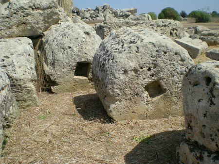 The antique ruins of Sicily in Selinuntの写真素材