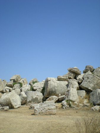 The antique ruins of Sicily in Selinuntの写真素材