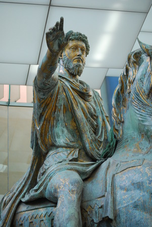 The original bronze statue of Emperor Marcus Aureliusのeditorial素材