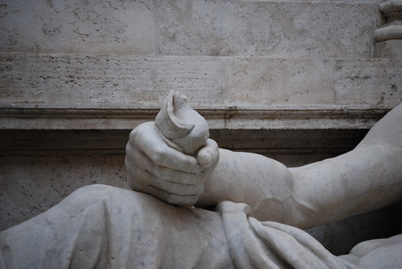 Statue of Neptune at fountain, Rome, Italyの写真素材