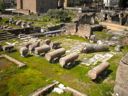 Beautiful view of Imperial Forum in Romeの写真素材