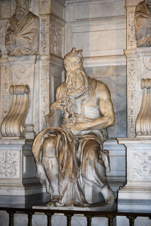 Statue of Moses, Michelangelo, San Pietro in Vincoli, Rome, Italyのeditorial素材