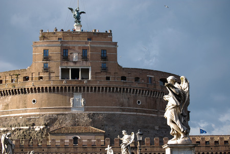 View of Castel Sant Angelo in Rome, Italyの写真素材