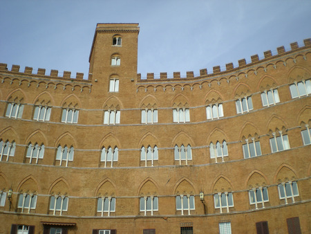 View of gothic city of Siena, Italyのeditorial素材