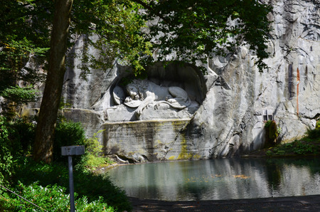 The Lion monument, or Lion of Lucerne in Lucerne Switzerland.の写真素材
