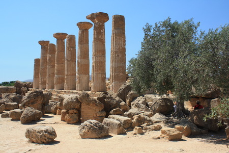 The Valley of the Temples, Agrigento, Sicily, Italyの写真素材